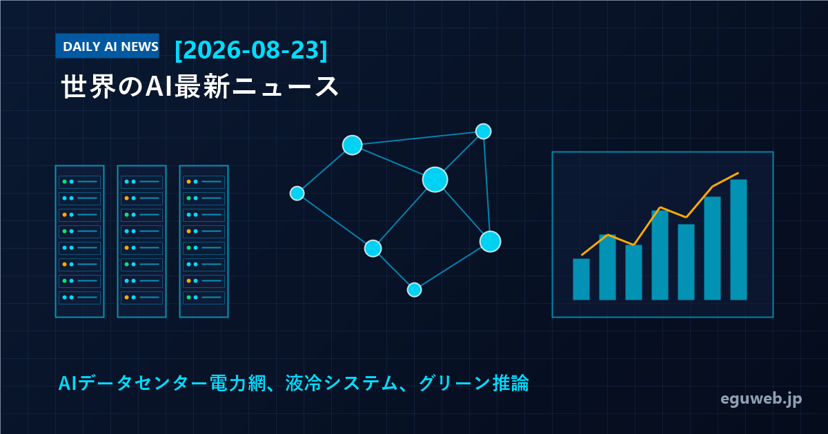 【2026-08-23】世界のAI最新ニュース:AIデータセンター電力網、液冷システム、グリーン推論