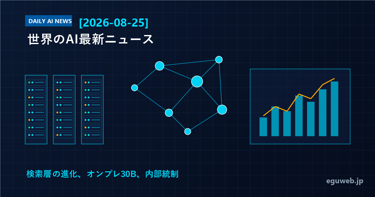 【2026-08-25】世界のAI最新ニュース:検索層の進化、オンプレ30B、内部統制