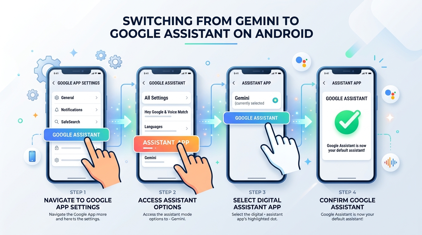 AndroidでGoogleアシスタントに戻す手順