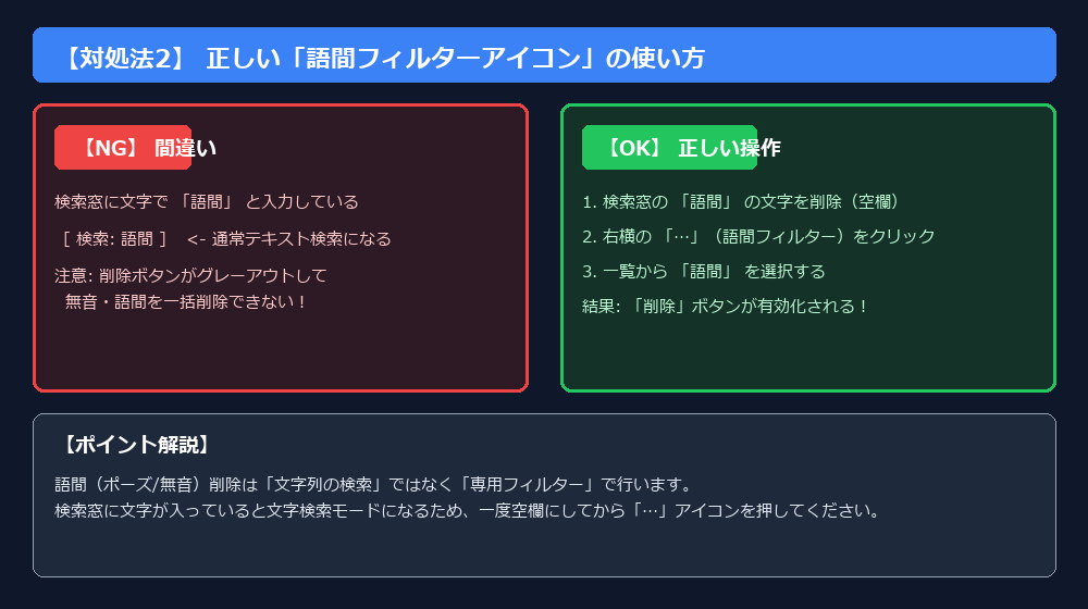 語間フィルターアイコンの使い方 NGとOKの比較図解