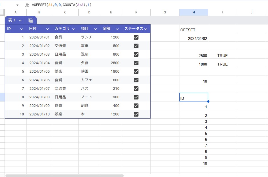 【初心者向け】Googleスプレッドシート「OFFSET関数」入門